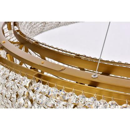 Elegant Lighting Paris 30 Light 71" Wide Crystal Ring Chandelier with Clear Royal Cut Crystals