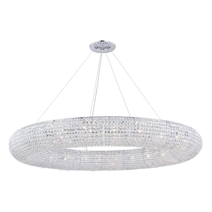 Elegant Lighting Paris 30 Light 71" Wide Crystal Ring Chandelier with Clear Royal Cut Crystals