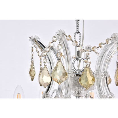 Elegant Lighting Maria Theresa 19 Light 30" Wide Crystal Chandelier with Golden Teak Royal Cut Crystals