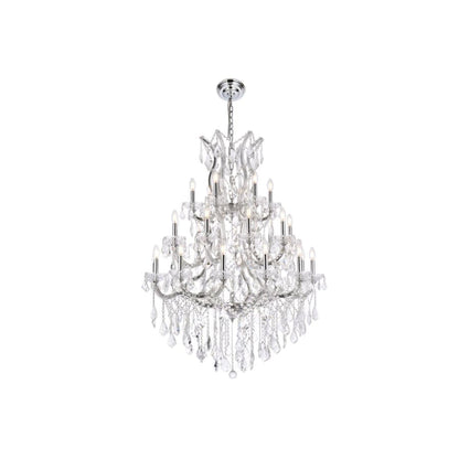 Elegant Lighting Maria Theresa 28 Light 38" Wide Crystal Chandelier with Clear Royal Cut Crystals