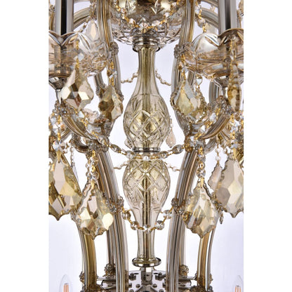 Elegant Lighting Maria Theresa 36 Light 46" Wide Crystal Chandelier with Golden Teak Royal Cut Crystals
