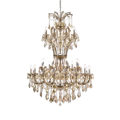 Elegant Lighting Maria Theresa 36 Light 46" Wide Crystal Chandelier with Golden Teak Royal Cut Crystals