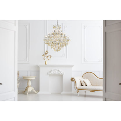 Elegant Lighting Maria Theresa 37 Light 44" Wide Crystal Chandelier with Golden Teak Royal Cut Crystals