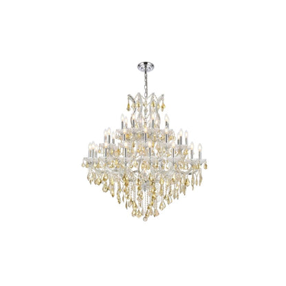 Elegant Lighting Maria Theresa 37 Light 44" Wide Crystal Chandelier with Golden Teak Royal Cut Crystals