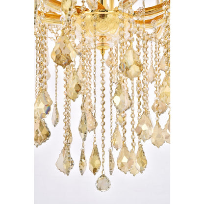 Elegant Lighting Maria Theresa 49 Light 46" Wide Crystal Chandelier with Golden Teak Royal Cut Crystals