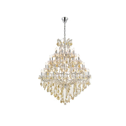 Elegant Lighting Maria Theresa 49 Light 46" Wide Crystal Chandelier with Golden Teak Royal Cut Crystals