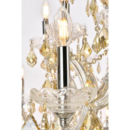Elegant Lighting Maria Theresa 87 Light 72" Wide Crystal Chandelier with Golden Teak Royal Cut Crystals