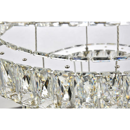 Elegant Lighting Monroe 3 Light 32" Wide LED Crystal Ring Chandelier with Clear Royal Cut Crystals