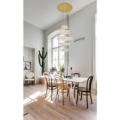 Elegant Lighting Monroe 5 Light 26" Wide LED Crystal Ring Chandelier with Clear Royal Cut Crystals