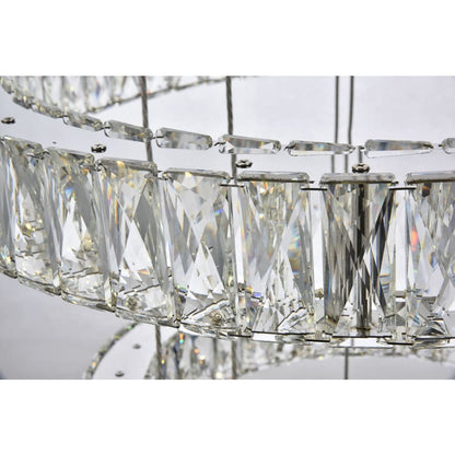 Elegant Lighting Monroe 5 Light 26" Wide LED Crystal Ring Chandelier with Clear Royal Cut Crystals