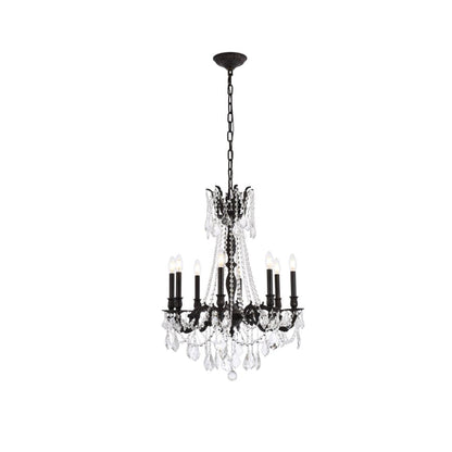 Elegant Lighting Rosalia 8 Light 24" Wide Crystal Chandelier with Golden Teak Royal Cut Crystals