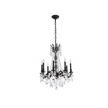 Elegant Lighting Rosalia 8 Light 24" Wide Crystal Chandelier with Golden Teak Royal Cut Crystals