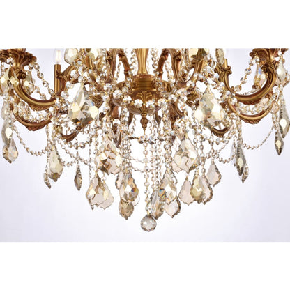 Elegant Lighting Rosalia 10 Light 28" Wide Crystal Chandelier with Golden Teak Royal Cut Crystals