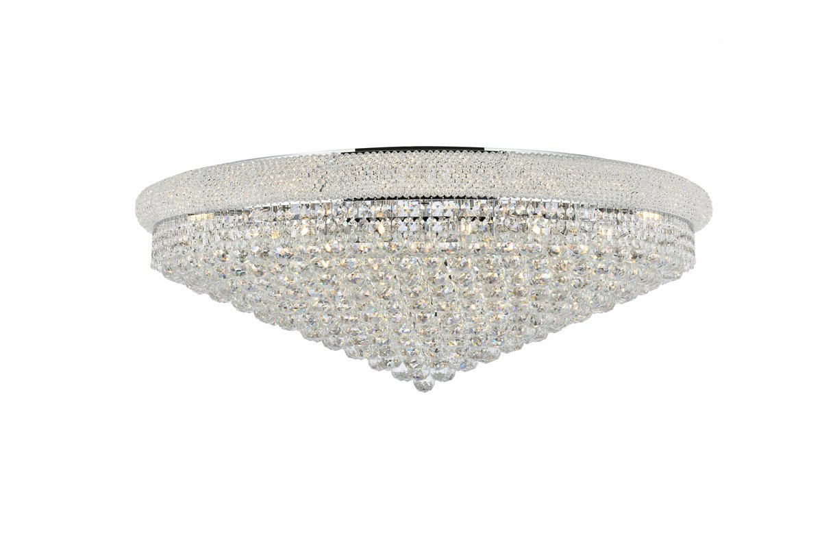 Primo 30 Light 42" Wide Flush Mount Waterfall Ceiling Fixture with Clear Royal Cut Crystals