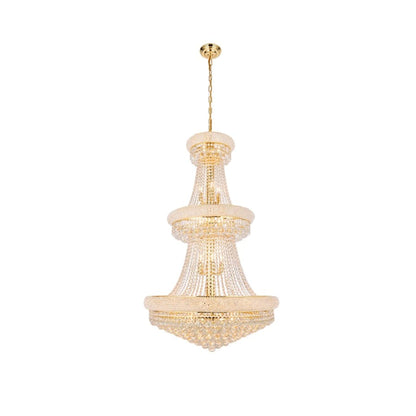 Elegant Lighting Primo 32 Light 30" Wide Crystal Empire Chandelier with Clear Royal Cut Crystals