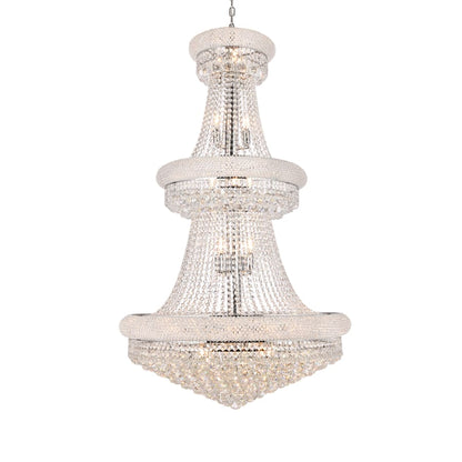 Elegant Lighting Primo 32 Light 30" Wide Crystal Empire Chandelier with Clear Royal Cut Crystals