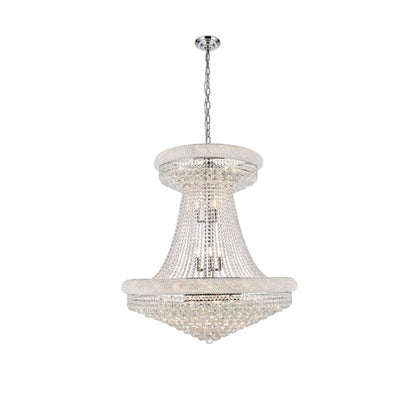 Elegant Lighting Primo 28 Light 36" Wide Crystal Empire Chandelier with Clear Royal Cut Crystals