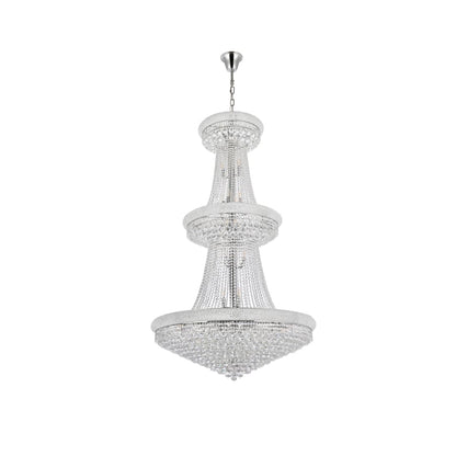 Elegant Lighting Primo 38 Light 42" Wide Crystal Empire Chandelier with Clear Royal Cut Crystals