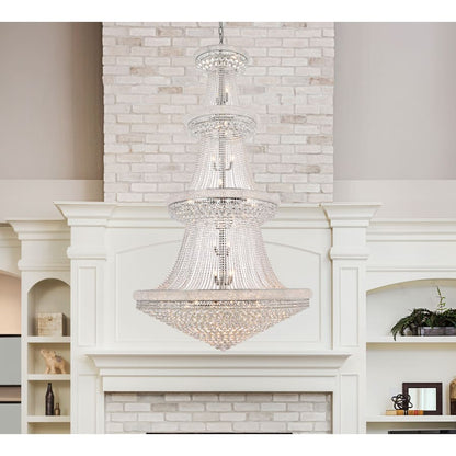 Elegant Lighting Primo 48 Light 54" Wide Crystal Empire Chandelier with Clear Royal Cut Crystals