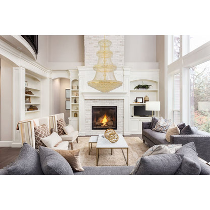 Elegant Lighting Primo 56 Light 62" Wide Crystal Empire Chandelier with Clear Royal Cut Crystals