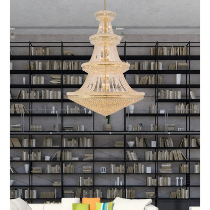 Elegant Lighting Primo 66 Light 72" Wide Crystal Empire Chandelier with Clear Royal Cut Crystals