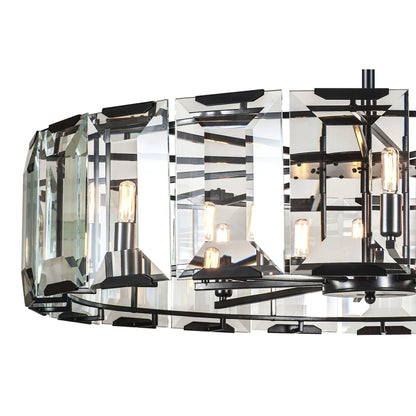 Elegant Lighting Monaco 10 Light 43" Wide Glass Chandelier with Emerald Cut Glass Panels