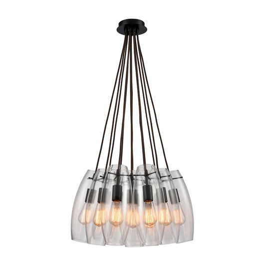 Menlow Park 12 Light 20" Wide Multi Light Pendant with Round Canopy and Hand Blown Glass Shades