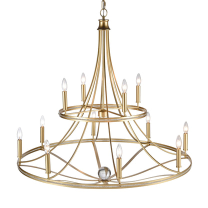 Noura 12 Light 40" Wide Crystal Candle Style Chandelier