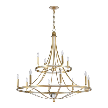 Noura 12 Light 40" Wide Crystal Candle Style Chandelier