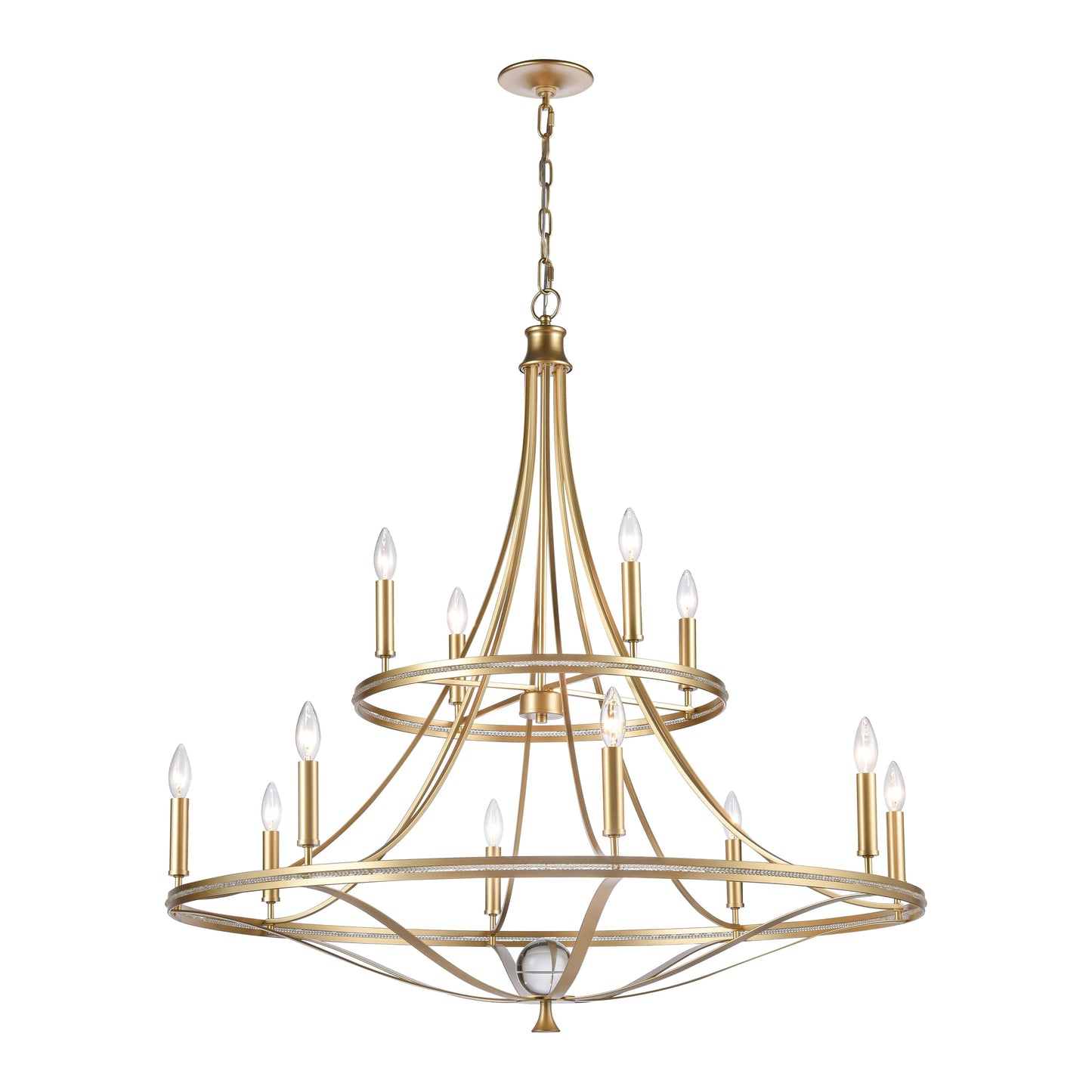 Noura 12 Light 40" Wide Crystal Candle Style Chandelier