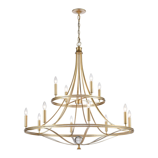 Noura 12 Light 40" Wide Crystal Candle Style Chandelier