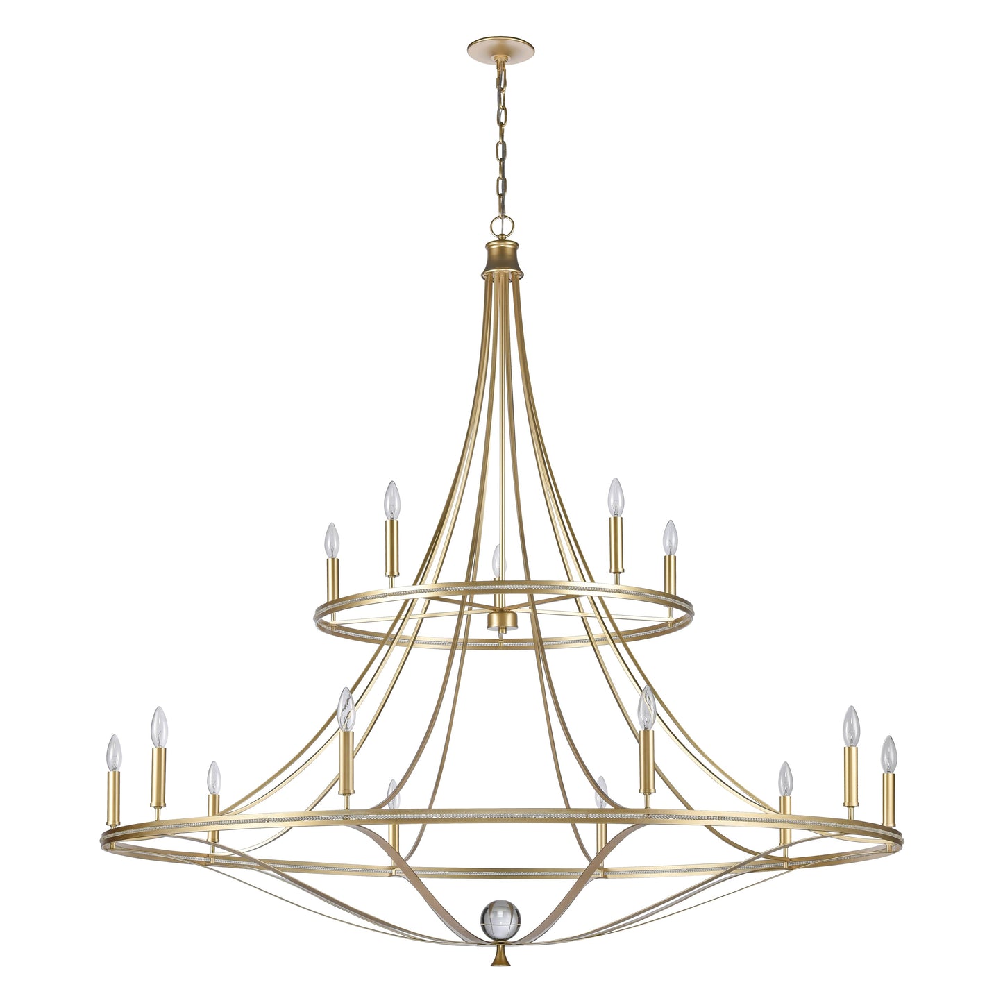 Noura 15 Light 60" Wide Crystal Candle Style Chandelier