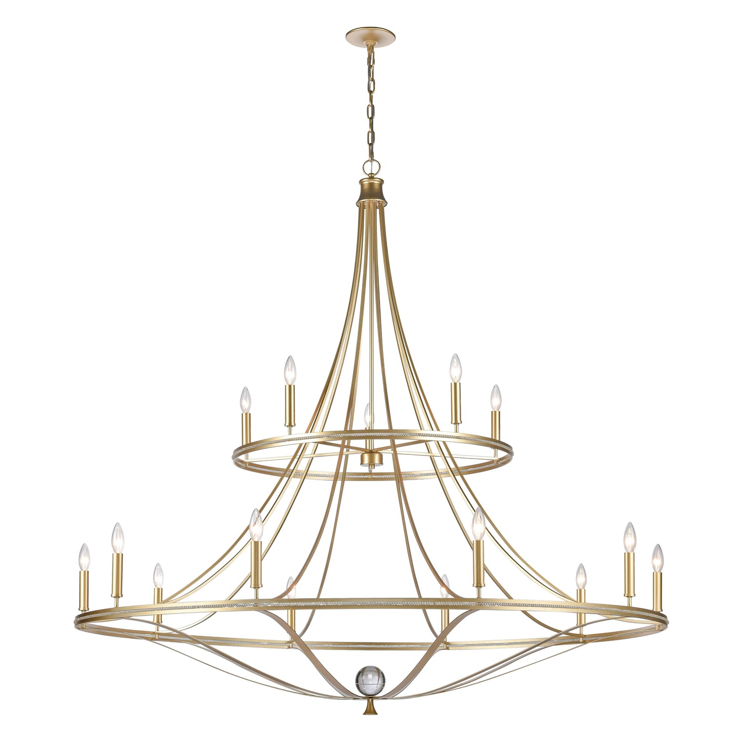 Noura 15 Light 60" Wide Crystal Candle Style Chandelier