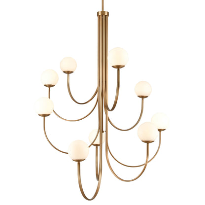 Caroline 9 Light 44" Wide Chandelier with Etched Opal Glass Shades