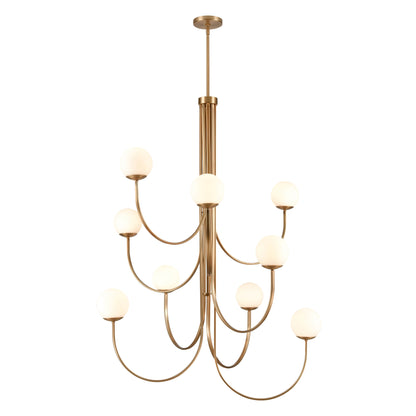 Caroline 9 Light 44" Wide Chandelier with Etched Opal Glass Shades