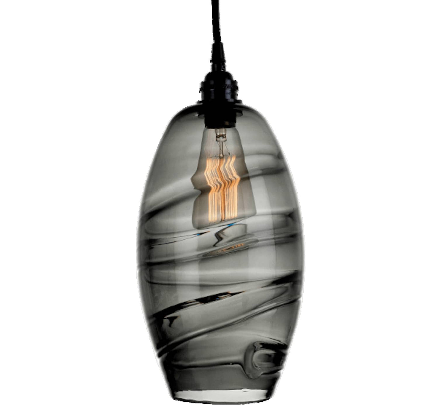 Ellisse 38" Wide Artisan Crafted 5 Light Optic Glass Linear Pendant