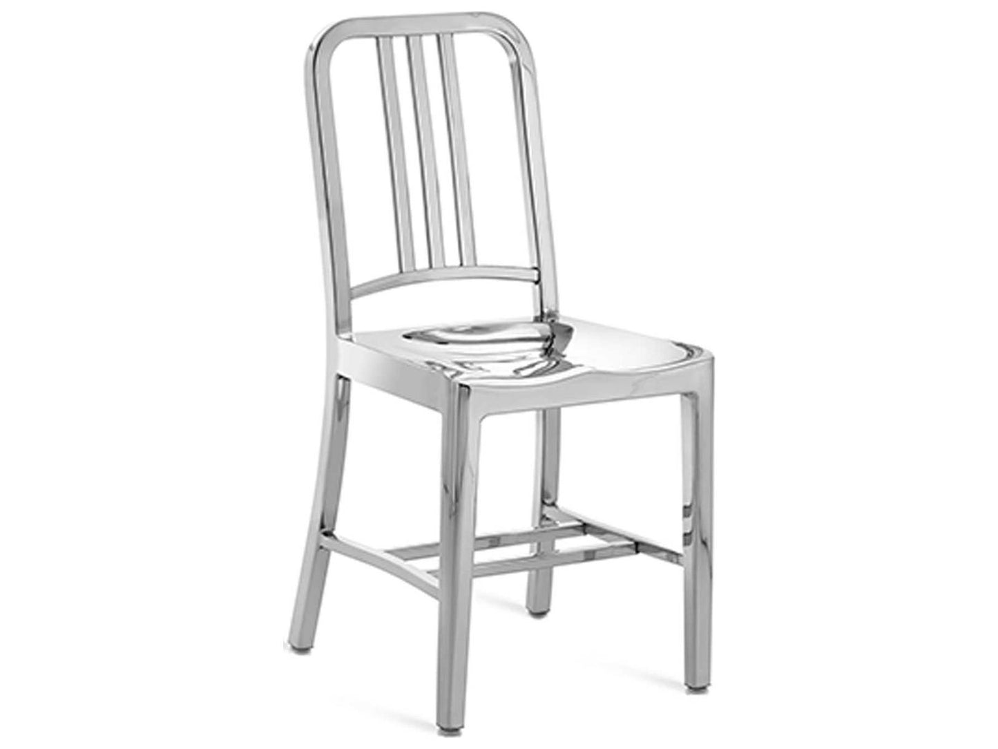 Navy 1006 Brushed Aluminum Dining Side Chair
