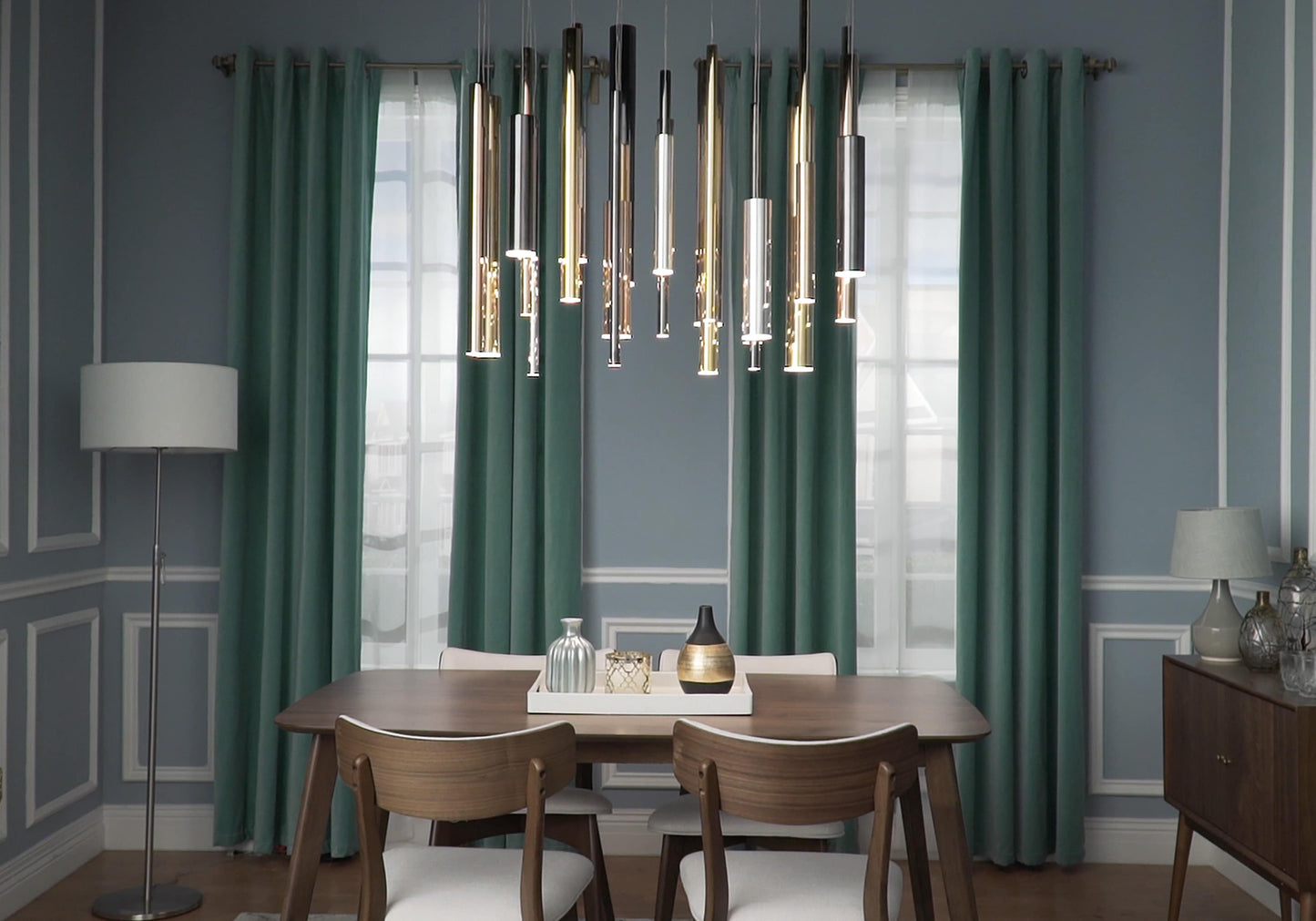 Flute 35 Light 36" Wide Multi Light LED Pendant