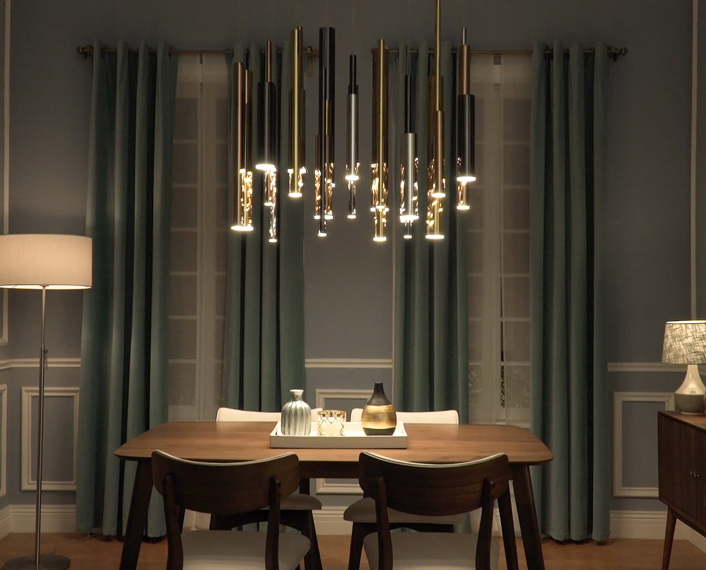 Flute 35 Light 36" Wide Multi Light LED Pendant