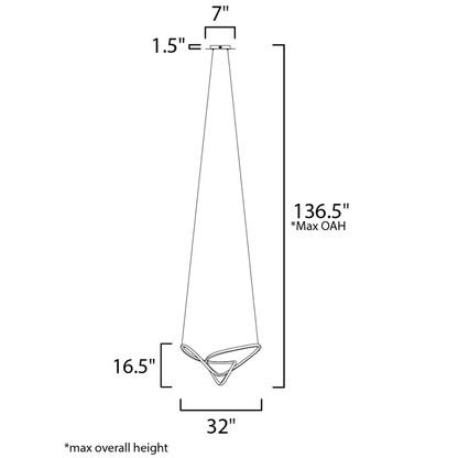 ET2 Perpetual 32" Wide LED Abstract Chandelier