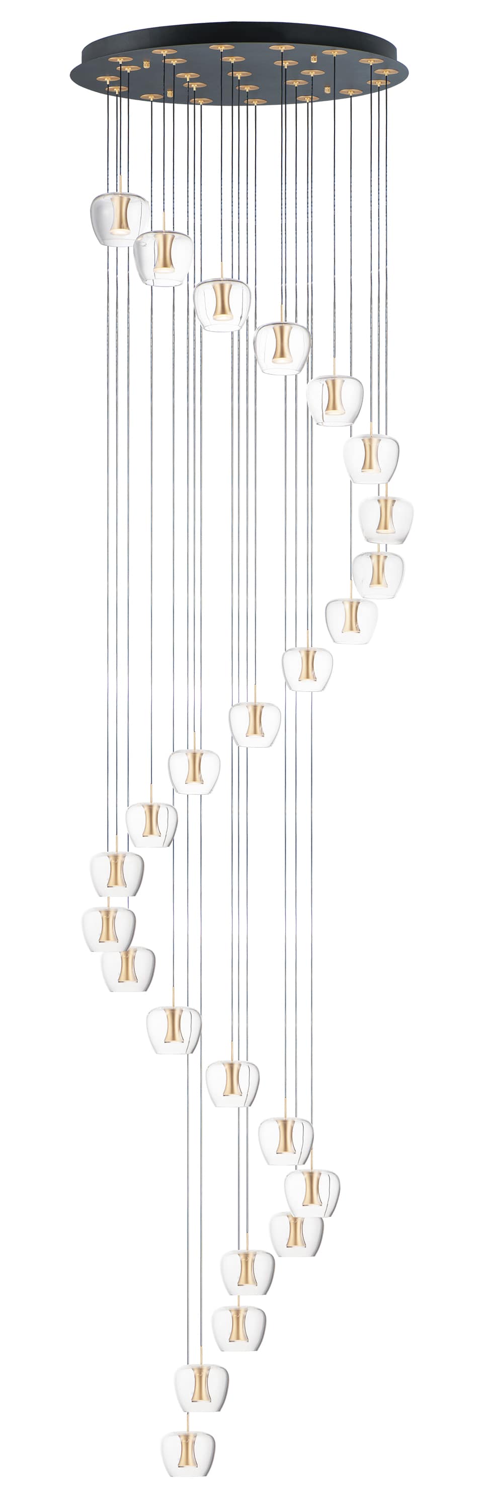Newton 25 Light 28" Wide LED Multi Light Pendant