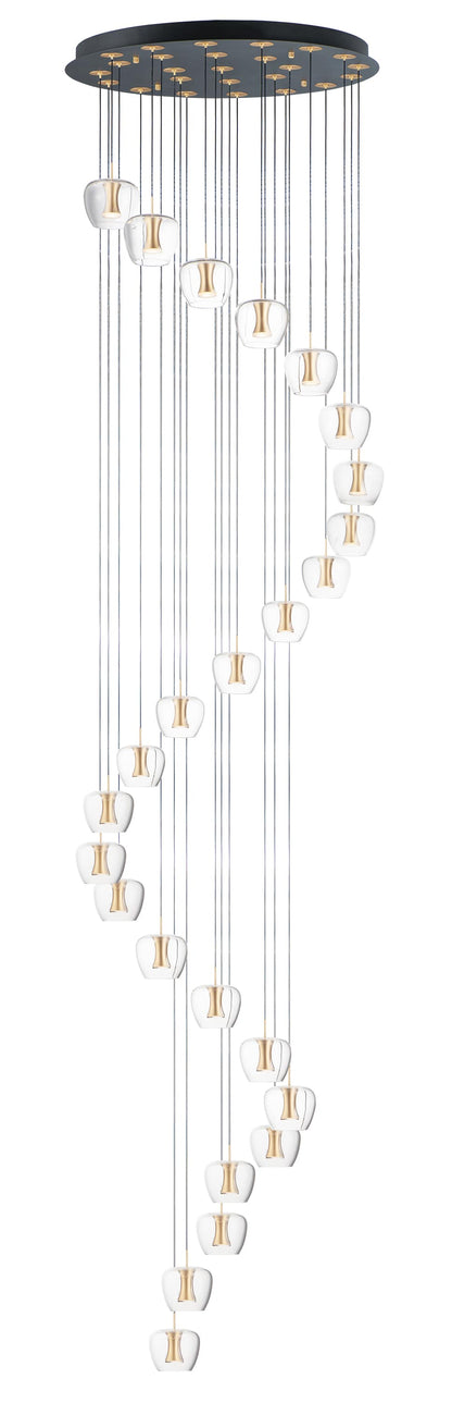 Newton 25 Light 28" Wide LED Multi Light Pendant