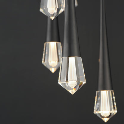Pierce 25" Wide LED Crystal Multi Light Pendant