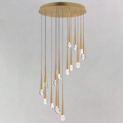 Pierce 25" Wide LED Crystal Multi Light Pendant