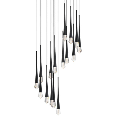 Pierce 25" Wide LED Crystal Multi Light Pendant
