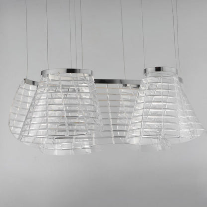 ET2 Tartan 3 Light 24" Wide LED Abstract Multi Light Pendant