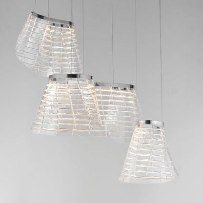 ET2 Tartan 3 Light 24" Wide LED Abstract Multi Light Pendant