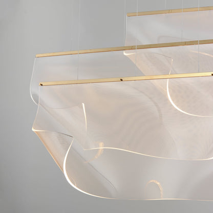 ET2 Rinkle 51" Wide LED Multi Light Linear Abstract Pendant