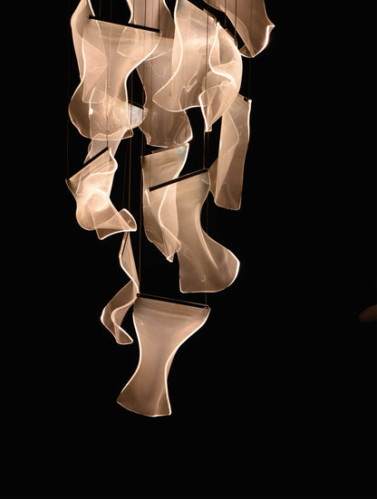 Rinkle 28" Wide LED Multi Light Abstract Pendant
