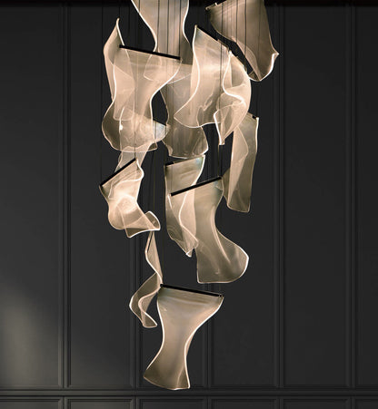 Rinkle 28" Wide LED Multi Light Abstract Pendant